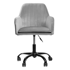 HOMLA Krzeslo Obrotowe Szare Welurowe Teill 55X54,5X80-90Cm