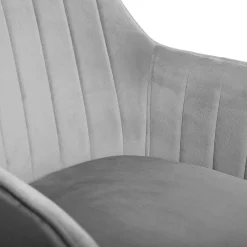 HOMLA Krzeslo Obrotowe Szare Welurowe Teill 55X54,5X80-90Cm