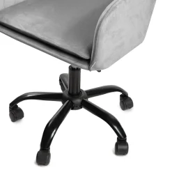 HOMLA Krzeslo Obrotowe Szare Welurowe Teill 55X54,5X80-90Cm