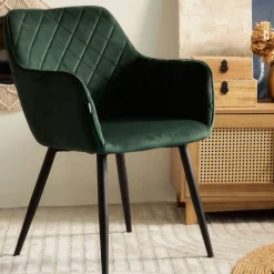 HOMLA Krzeslo Shelton Welurowe Zielone 56X60X84Cm