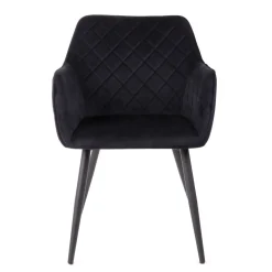 HOMLA Krzeslo Shelton Welurowe Czarne 56X60X84Cm