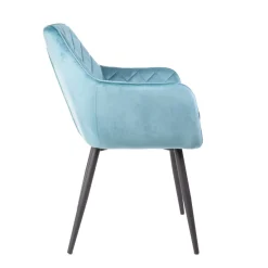 HOMLA Krzeslo Shelton Welurowe Turkusowe 56X60X84Cm