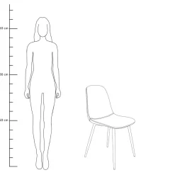 HOMLA Krzeslo Slank Welurowe Szare 44X52X85Cm