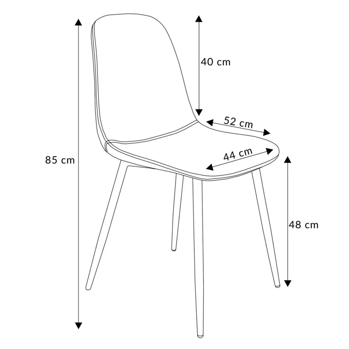 HOMLA Krzeslo Slank Welurowe Zielone 44X52X85Cm