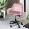 HOMLA Krzeslo Teill Welurowe Obrotowe Rozowe 55,5X54,5X80-90Cm