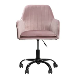 HOMLA Krzeslo Teill Welurowe Obrotowe Rozowe 55,5X54,5X80-90Cm