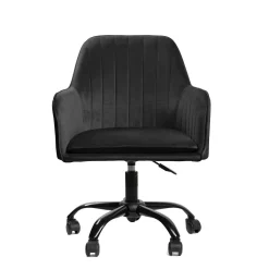 HOMLA Krzeslo Teill Welurowe Obrotowe Czarne 55,5X54,5X80-90Cm