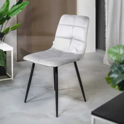 HOMLA Krzeslo Triss Welurowe Szare 44X57X88 Cm