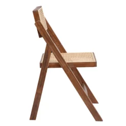 HOMLA Krzeslo Verdura Drewniane Z Naturalnym Rattanem 46X52X80 Cm