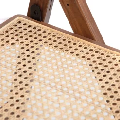 HOMLA Krzeslo Verdura Drewniane Z Naturalnym Rattanem 46X52X80 Cm