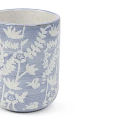 HOMLA Kubek Lazienkowy Mirabel Niebieski We Wzory 7.5X7.5X9.5 Cm