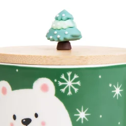 HOMLA Kubek Moldy Z Misiem I Ozdobna Pokrywka 0,3 L