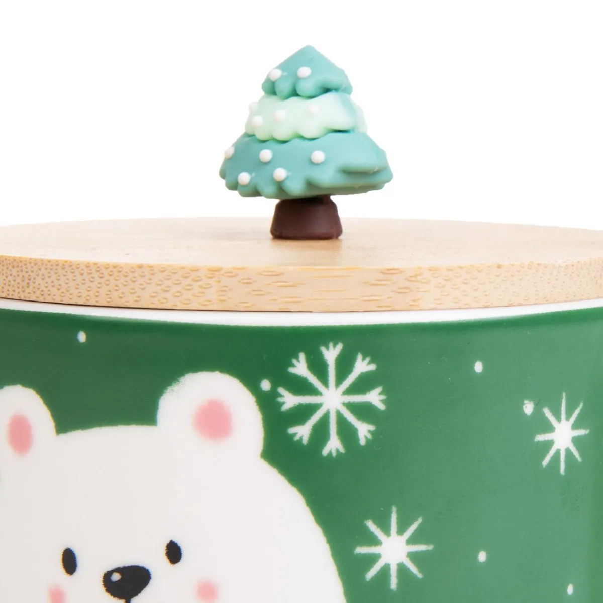 HOMLA Kubek Moldy Z Misiem I Ozdobna Pokrywka 0,3 L