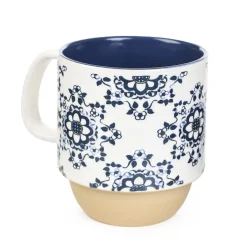 HOMLA Kubek Rodes Z Niebieskim Zdobieniem Maly Kwiat 0,35 L