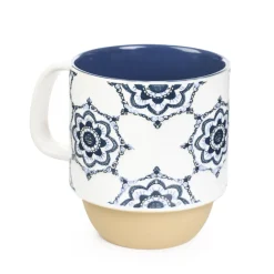 HOMLA Kubek Rodes Z Niebieskim Zdobieniem Duzy Kwiat 0,35 L