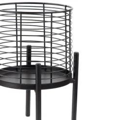 HOMLA Kwietnik Floero Metalowy Czarny 18X25 Cm