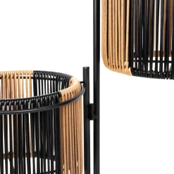 HOMLA Kwietnik Floero Z Plecionka Bezowo-Czarny 67X23X70 Cm