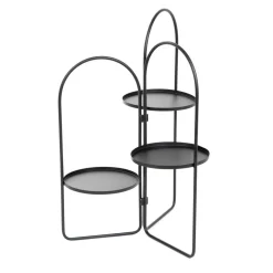 HOMLA Kwietnik Roh Trzypoziomowy Czarny 25X44,5/74 Cm