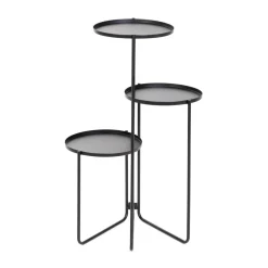 HOMLA Kwietnik Roh Trzypoziomowy Czarny 25X48/70 Cm