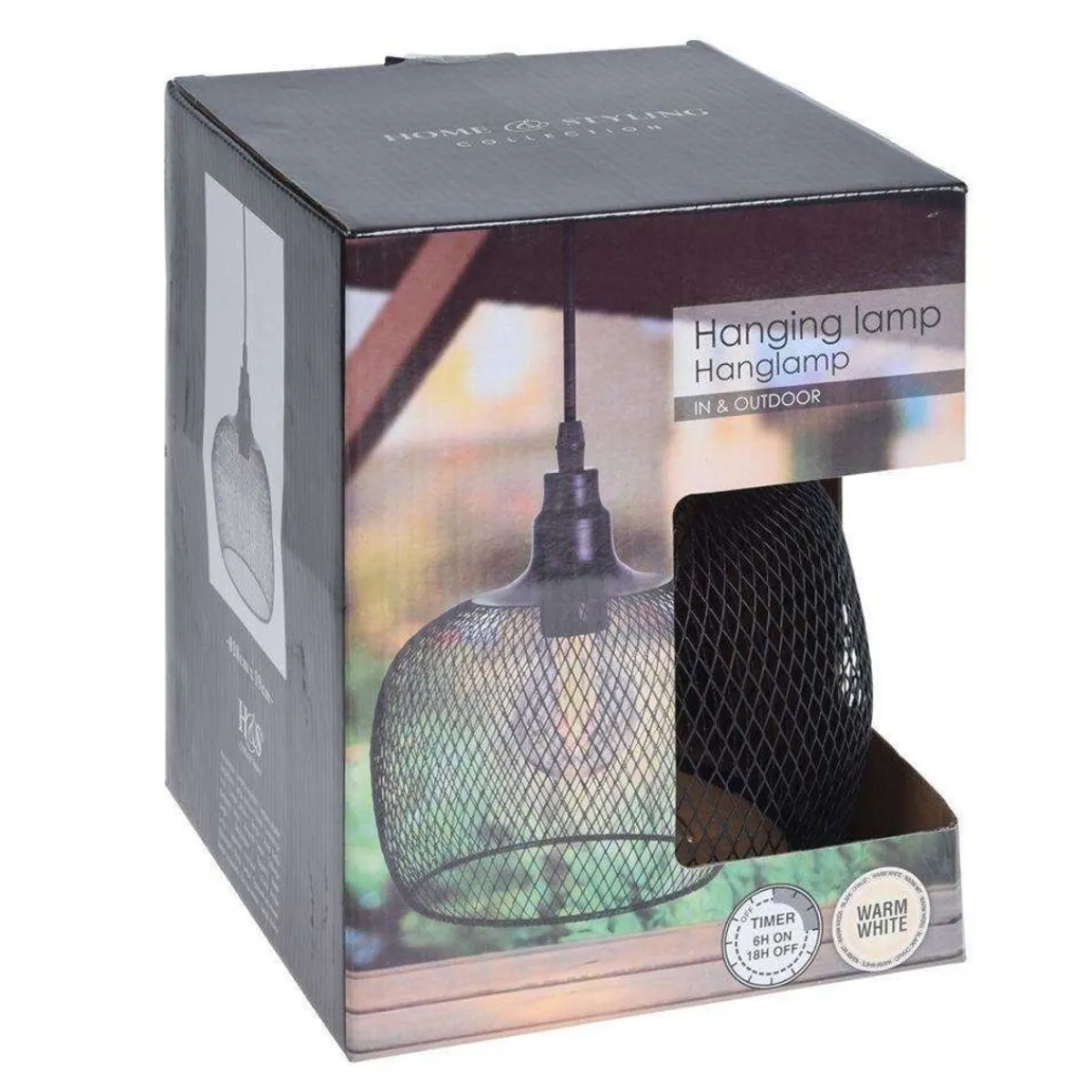 KOOPMAN Lampa Atros Wiszaca Czarna 19X18 Cm