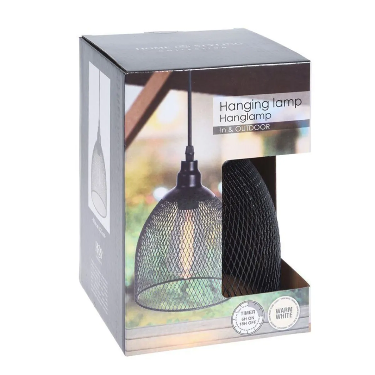 KOOPMAN Lampa Atros Wiszaca Czarna 21X16 Cm