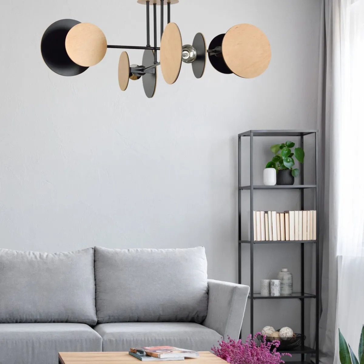 EMIBIG Lampa Sufitowa Zita 4-Punktowa Naturalny 86X31 Cm