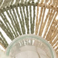 HOMLA Lampion Avli Pleciony Z Zielonymi Elementami 21,5X23 Cm