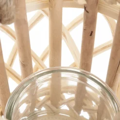 HOMLA Lampion Lagge Pleciony Naturalny Niski 22 Cm