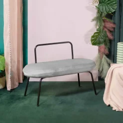 HOMLA Lawka Ina W Tkaninie Jasnoszara 95X45X61 Cm