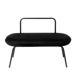 HOMLA Lawka Ina Welurowa Czarna 95X45X61 Cm