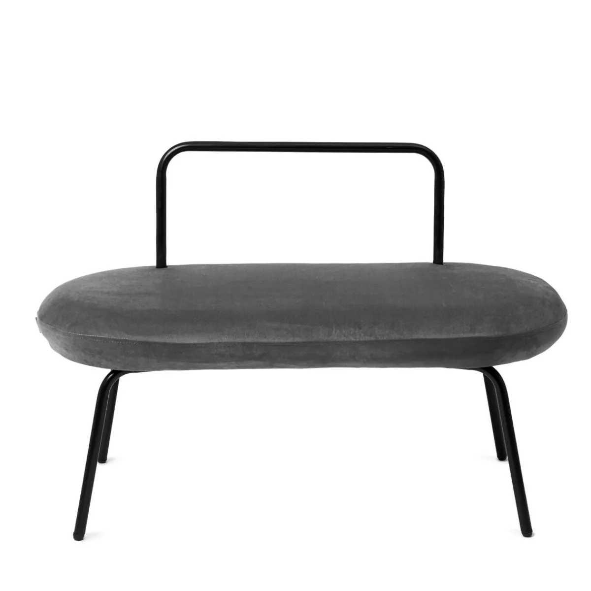 HOMLA Lawka Ina Welurowa Szara 95X45X61 Cm