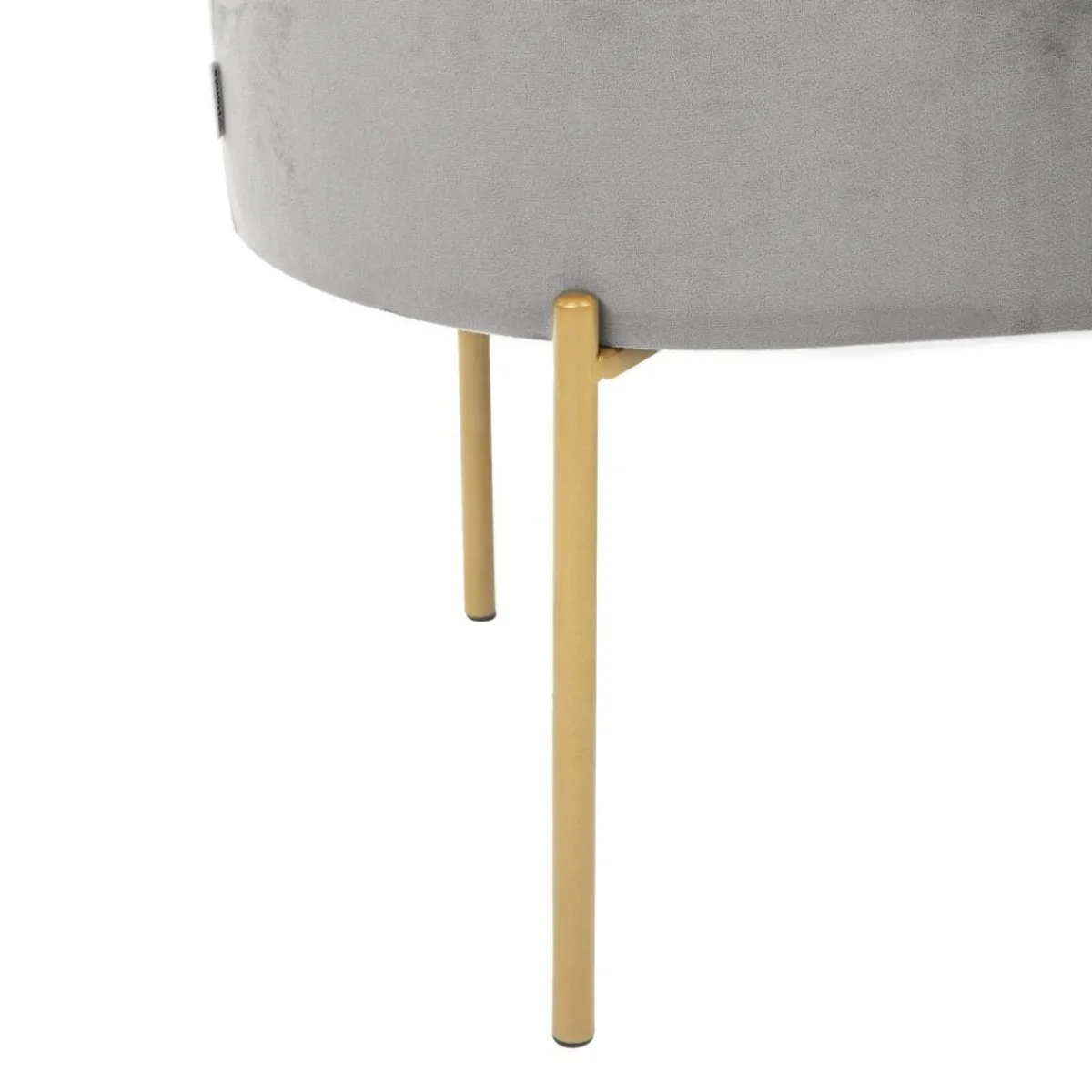 HOMLA Lawka Layla Welurowa Szara Ze Schowkiem 91,5X41X46.5 Cm