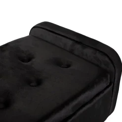 HOMLA Lawka Venlo Welurowa Czarna 100X39X45Cm