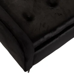 HOMLA Lawka Venlo Welurowa Czarna 100X39X45Cm