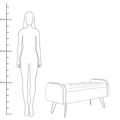 HOMLA Lawka Venlo Welurowa Zielona 100X39X45Cm