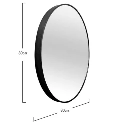 HOMLA Lustro Elora Okragle Czarne 80X80 Cm