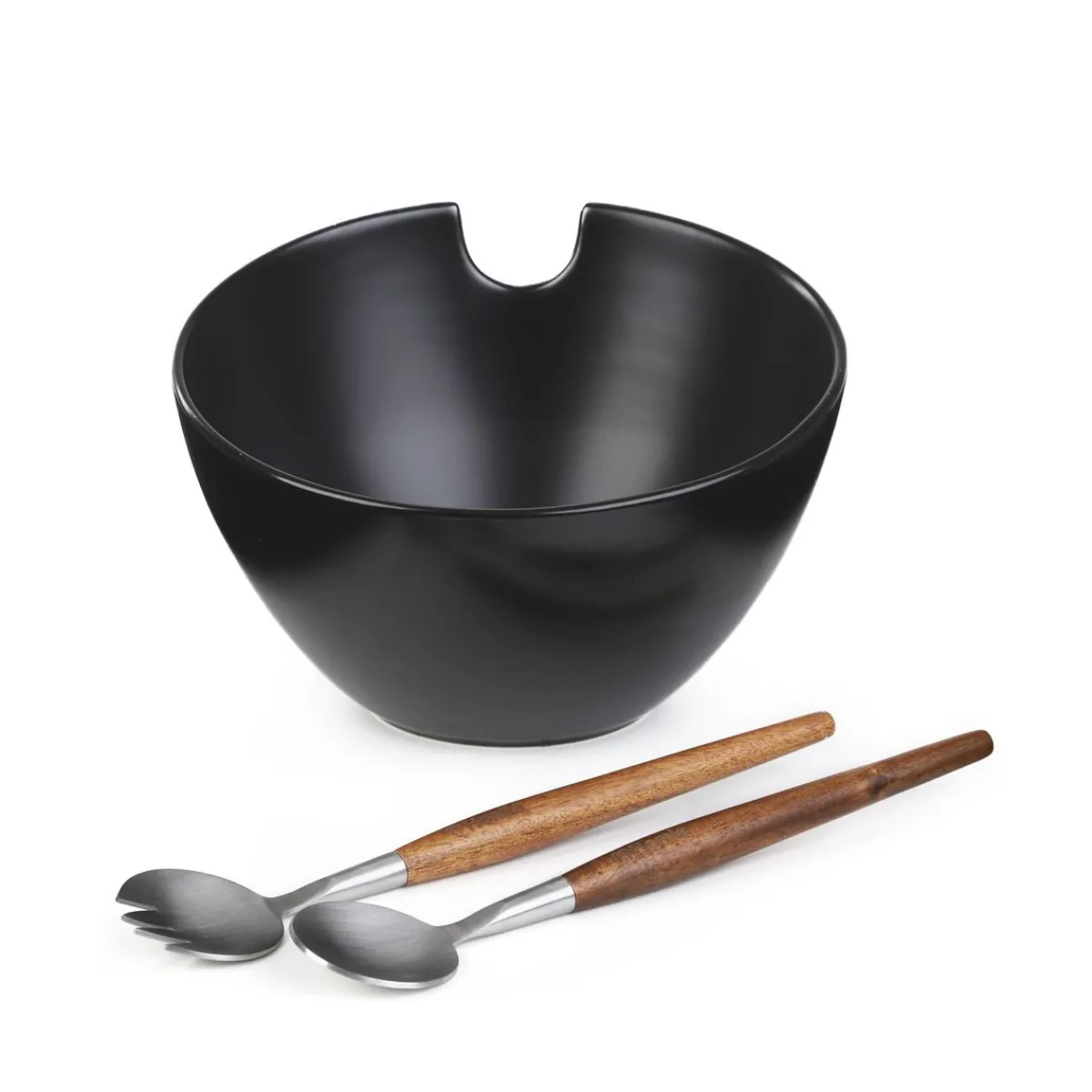 HOMLA Misa Mooka Do Salat Ceramiczna Z Przyborami Czarna 24 Cm