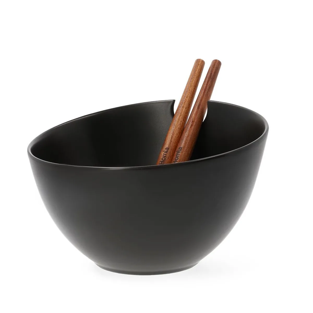 HOMLA Misa Mooka Do Salat Ceramiczna Z Przyborami Czarna 24 Cm