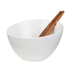 HOMLA Misa Mooka Do Salat Ceramiczna Z Przyborami Biala 24 Cm