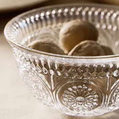 HOMLA Miska Barrel Szklana Wzorzysta Ze Zlotym Rantem 13X6 Cm