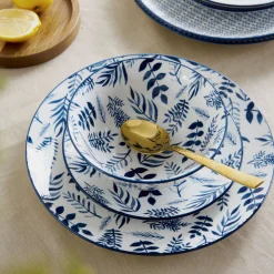 HOMLA Miska Navia Granatowa W Listki 16 Cm