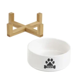 HOMLA Miska Treats Dla Psa S Z Bambusowa Podstawa 13X7 Cm