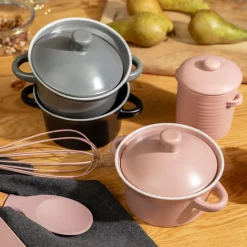 HOMLA Naczyńie Do Zapiekania Tineo Z Pokrywka Czarne 0,35 L