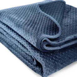 HOMLA Narzuta Zemi Welurowa Granatowa 200X220 Cm