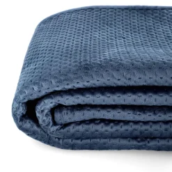 HOMLA Narzuta Zemi Welurowa Granatowa 200X220 Cm