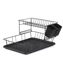 HOMLA Ociekacz Kuchenny Breca Czarny Pietrowy 43X31X23 Cm