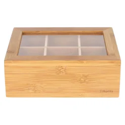 HOMLA Organizer Bambou Zamykany Bambusowy 21X16 Cm