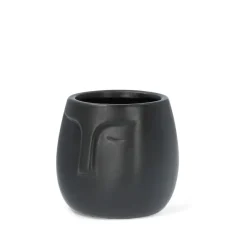 HOMLA Oslonka Na Doniczke Face Czarna 10X11 Cm