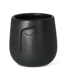 HOMLA Oslonka Na Doniczke Face Czarna 14X15 Cm