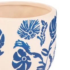HOMLA Oslonka Na Doniczke Grace Z Granatowymi Wytloczeniami 13,5X13,5X12 Cm